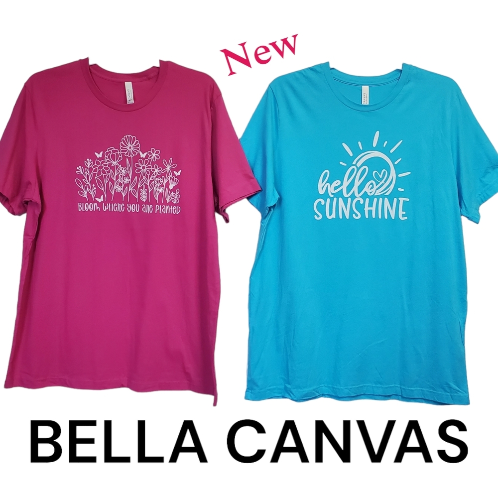 Bundle - NWOT Bella Canvas Women's Graphic Tees Short Sleeves Summer Size 2XL